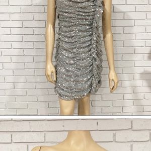Zara sparkly silver sequin dress! Great for the holidays, even New Year’s Eve.